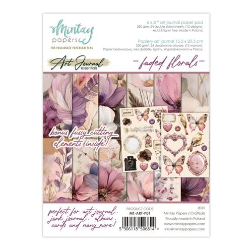 Blocchi di Carte Scrap Art Journal Faded Florals cm 15 x 20