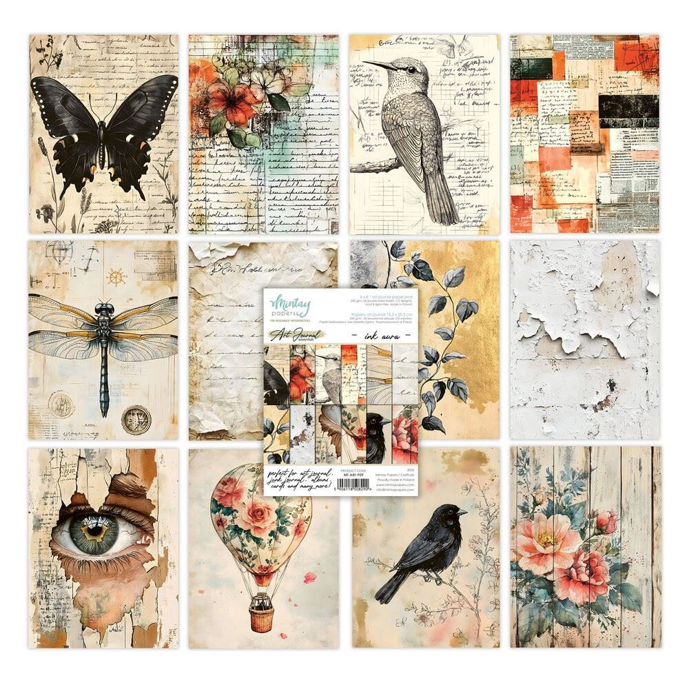 Blocchi di Carte Scrap Art Journal Ink Aura cm 15 x 20
