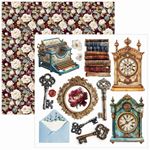 Blocchi di Carte Scrap Bohemian Burgundy Fussy Cut Pad cm 15 x 15