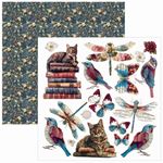 Blocchi di Carte Scrap Bohemian Burgundy Fussy Cut Pad cm 15 x 15