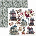 Blocchi di Carte Scrap Bohemian Burgundy Fussy Cut Pad cm 15 x 15