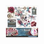 Blocchi di Carte Scrap Bohemian Burgundy Fussy Cut Pad cm 15 x 15