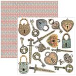 Blocchi di Carte Scrap Courtly Love Fussy Cut Pad cm 15 x 15