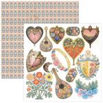Blocchi di Carte Scrap Courtly Love Fussy Cut Pad cm 15 x 15