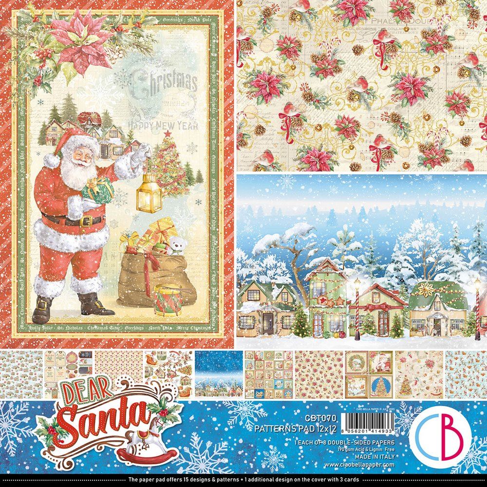 Blocchi di Carte Scrap Dear Santa Patterns Pad 8