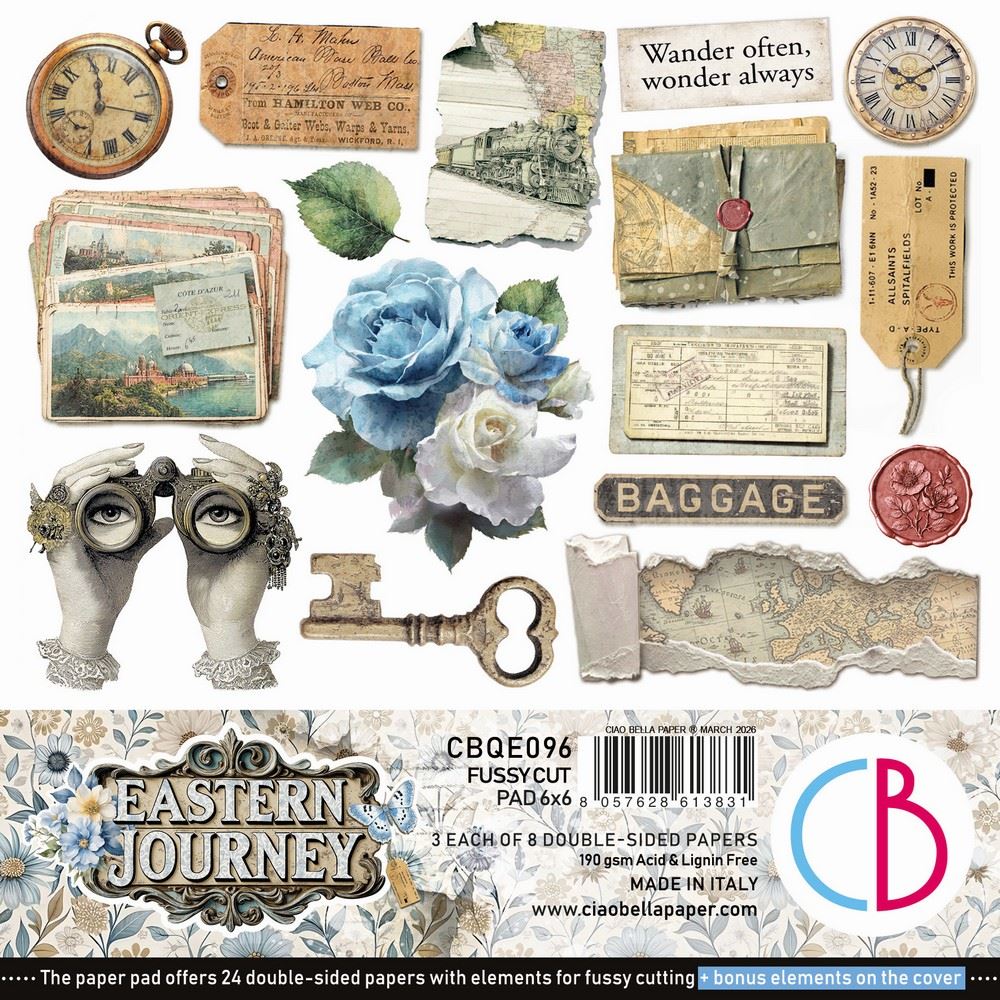 Blocchi di Carte Scrap Eastern Journey Fussy Cut Pad cm 15 x 15