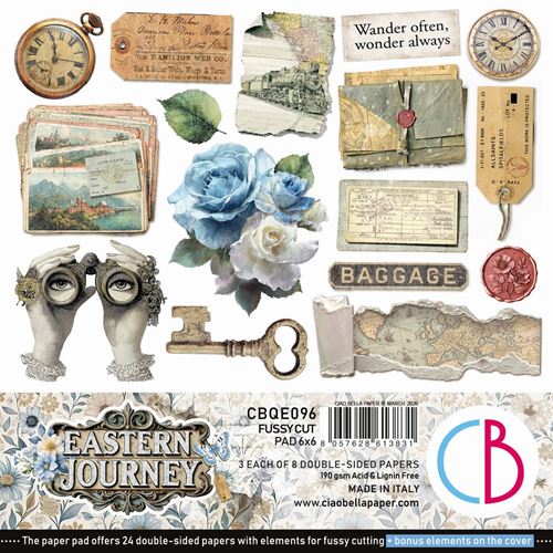 Blocchi di Carte Scrap Eastern Journey Fussy Cut Pad cm 15 x 15