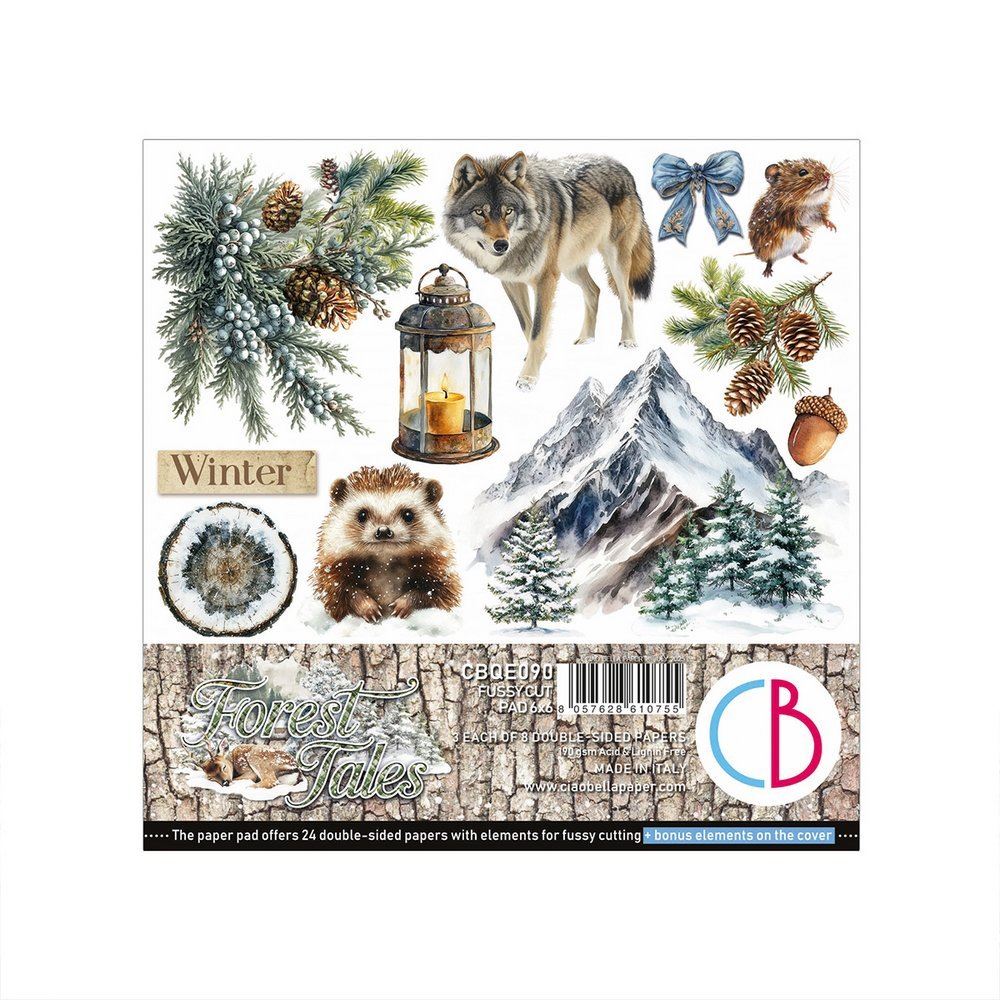 Blocchi di Carte Scrap Forest Tales Fussy Cut Pad cm 15 x 15