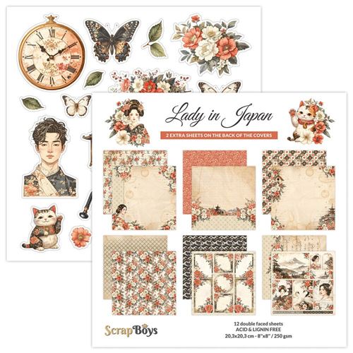 Blocchi di Carte Scrap Lady in Japan 20 x 20
