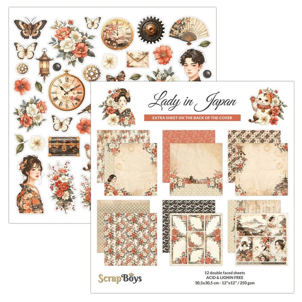Blocchi di Carte Scrap Lady in Japan 30 x 30