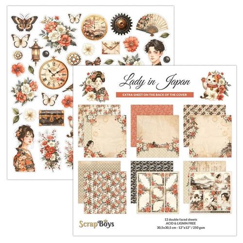 Blocchi di Carte Scrap Lady in Japan 30 x 30