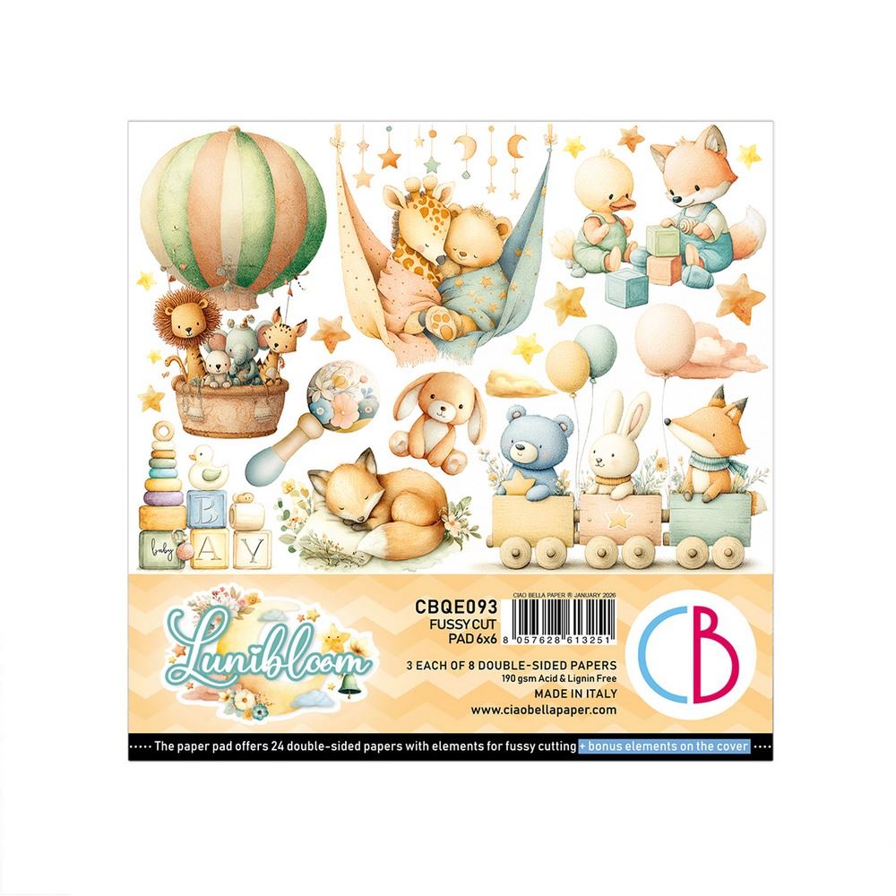 Blocchi di Carte Scrap Lunibloom Fussy Cut Pad cm 15 x 15