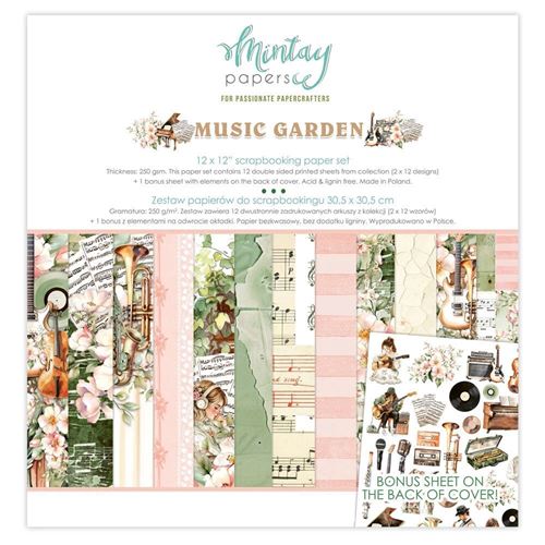 Blocchi di Carte Scrap Music Garden 30 x 30
