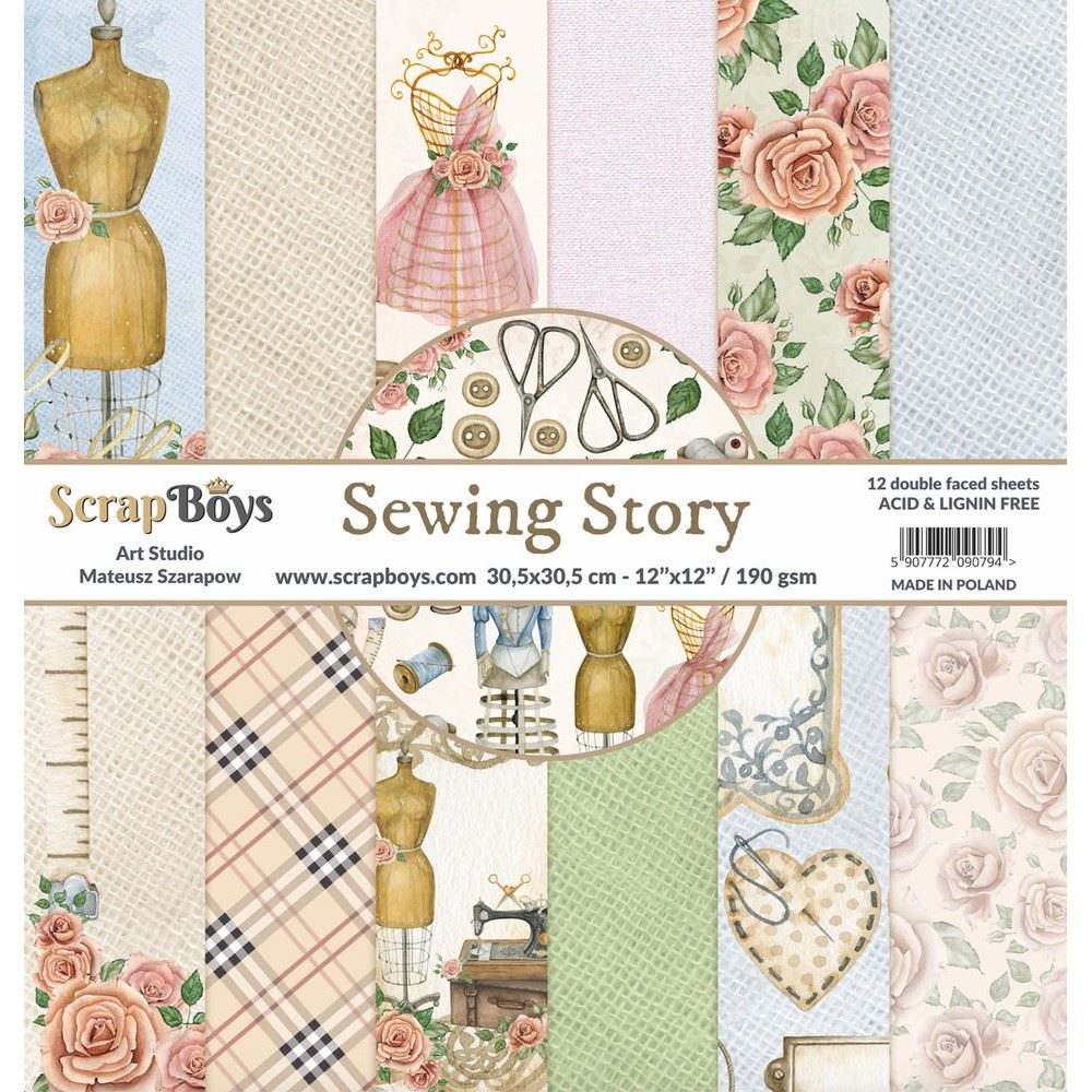 Blocchi di Carte Scrap Sewing Love 30 x 30