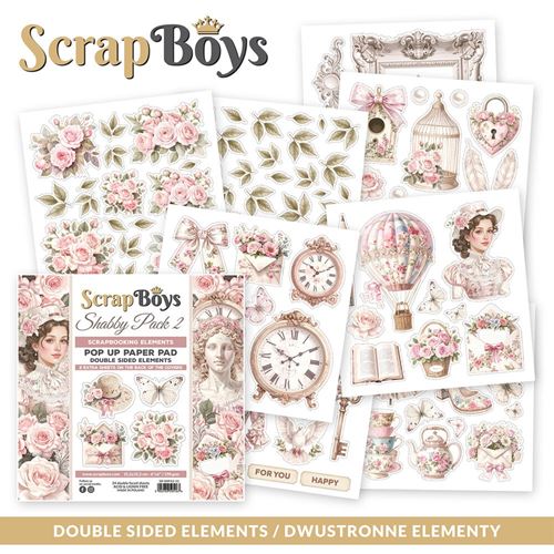 Blocchi di Carte Scrap Shabby Pack 15 x 15