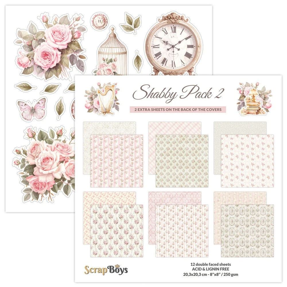 Blocchi di Carte Scrap Shabby Pack 20 x 20