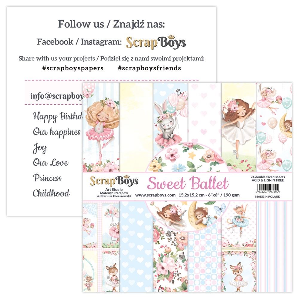 Blocchi di Carte Scrap Sweet Ballet 15 x 15