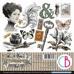 Blocchi di Carte Scrap Typographic Fussy Cut Pad cm 15 x 15