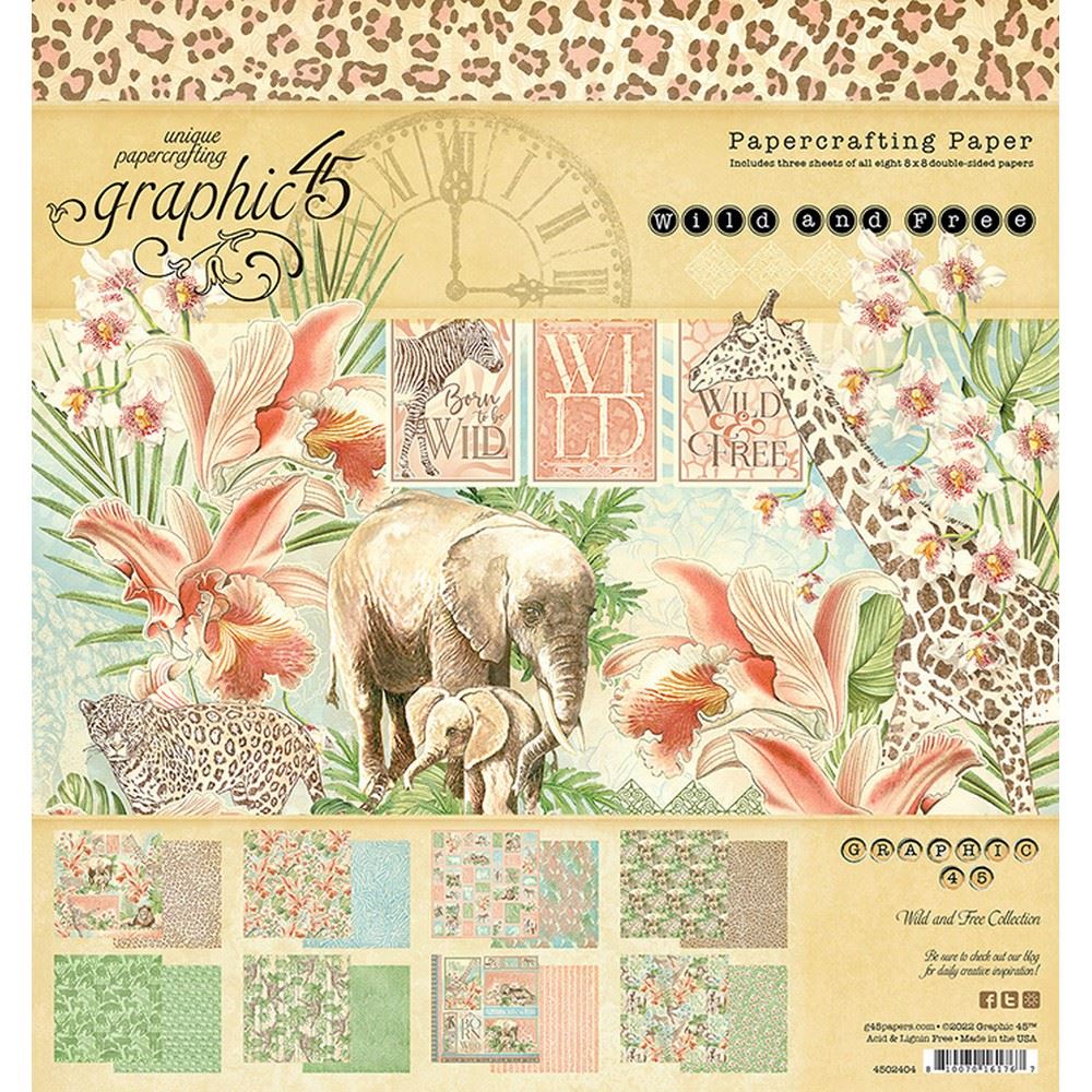 Blocchi di Carte Scrap Wild And Free 20 x 20