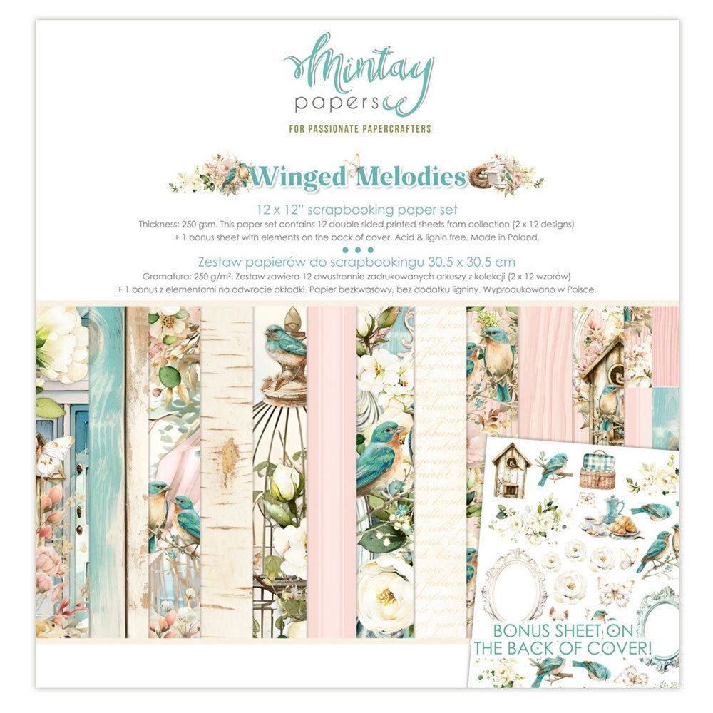 Blocchi di Carte Scrap Winged Melodies 30 x 30
