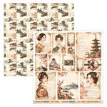 Blocco Di Carte Scrap Mini 6 fogli Lady in Japan cm 30 X 30