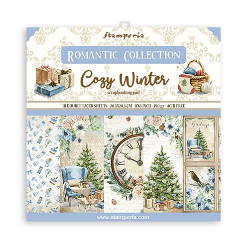 Blocco Di Carte Scrap Romantic Cozy Winter Cm 20 X 20