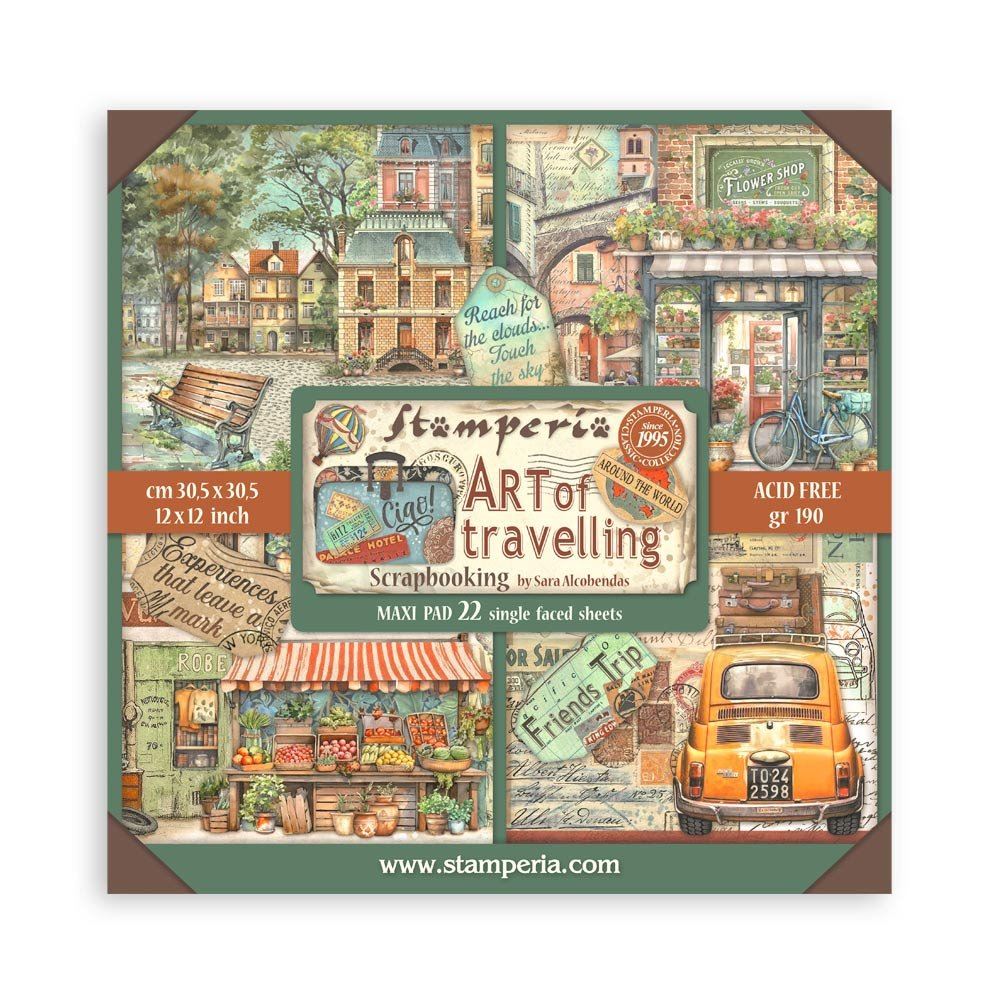 Blocco da 22 carte Scrap Art of Travelling