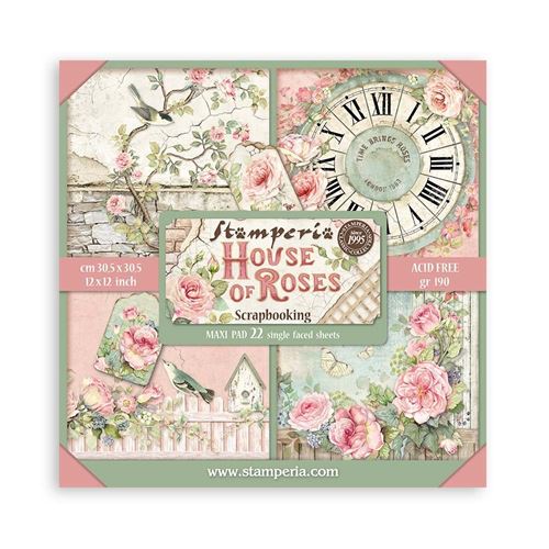 Blocco da 22 carte Scrap Single Face House of Roses