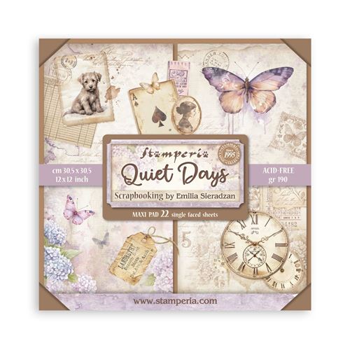 Blocco da 22 carte Scrap Single Face Quiet Days