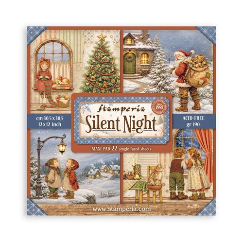 Blocco da 22 carte Scrap Single Face Silent Night