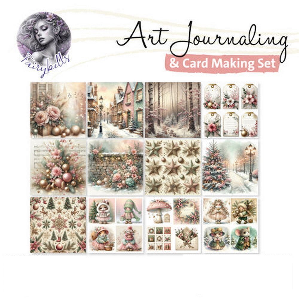 Blocco di Carte Art Journaling & Card Making Set Christmas Pink