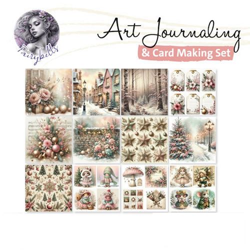 Blocco di Carte Art Journaling & Card Making Set Christmas Pink