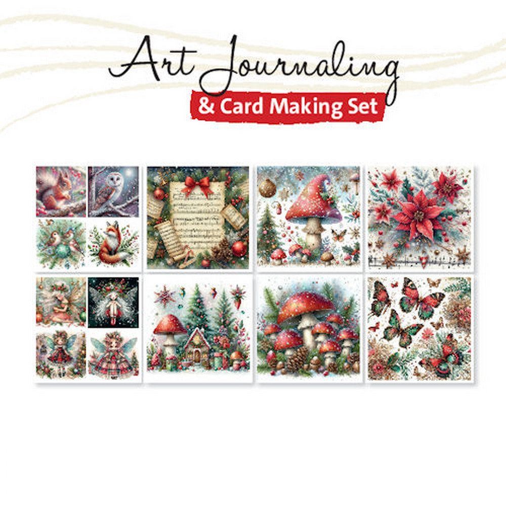 Blocco di Carte Art Journaling & Card Making Set Christmas Red 1