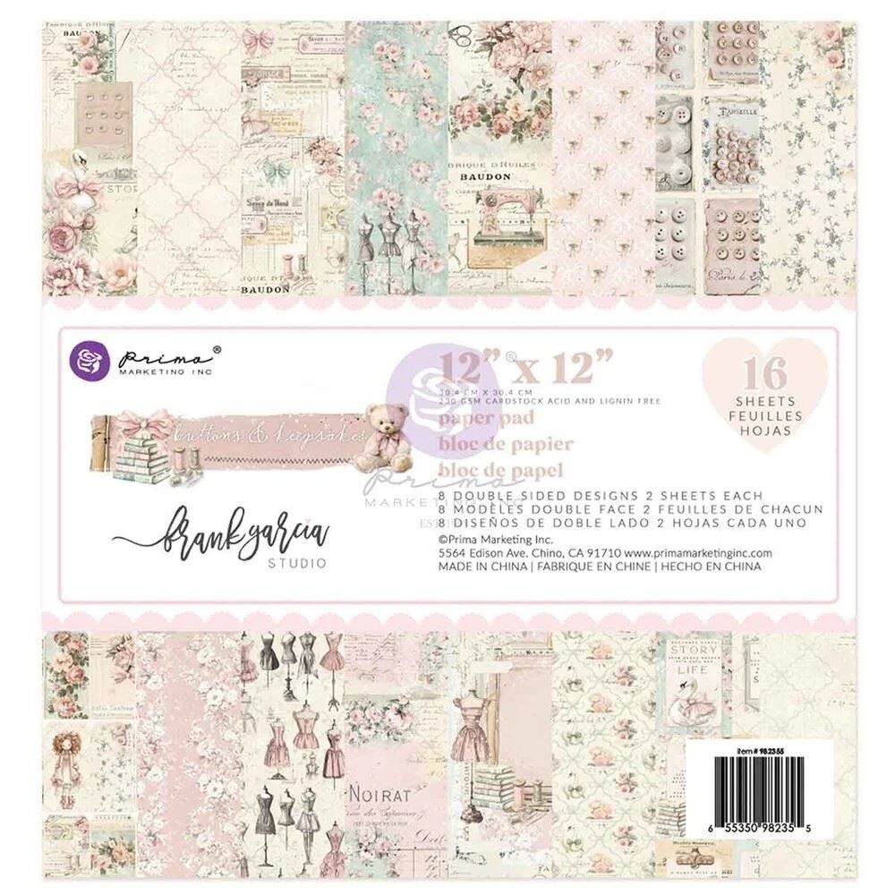 Blocco di Carte Buttons & Keepsakes 30 x 30