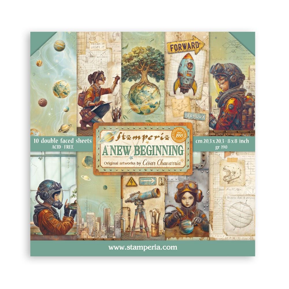 Blocco di Carte Scrap A new Beginning cm 20 x 20