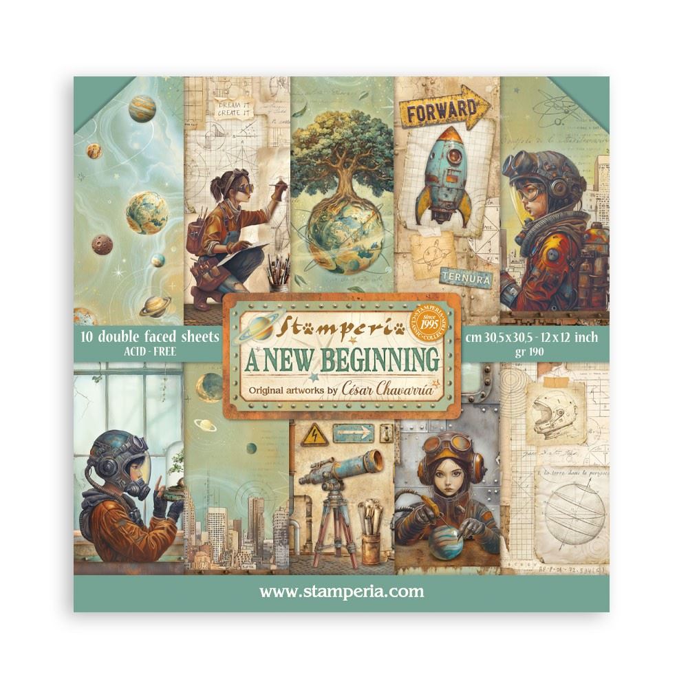 Blocco di Carte Scrap A new Beginning cm 30 X 30