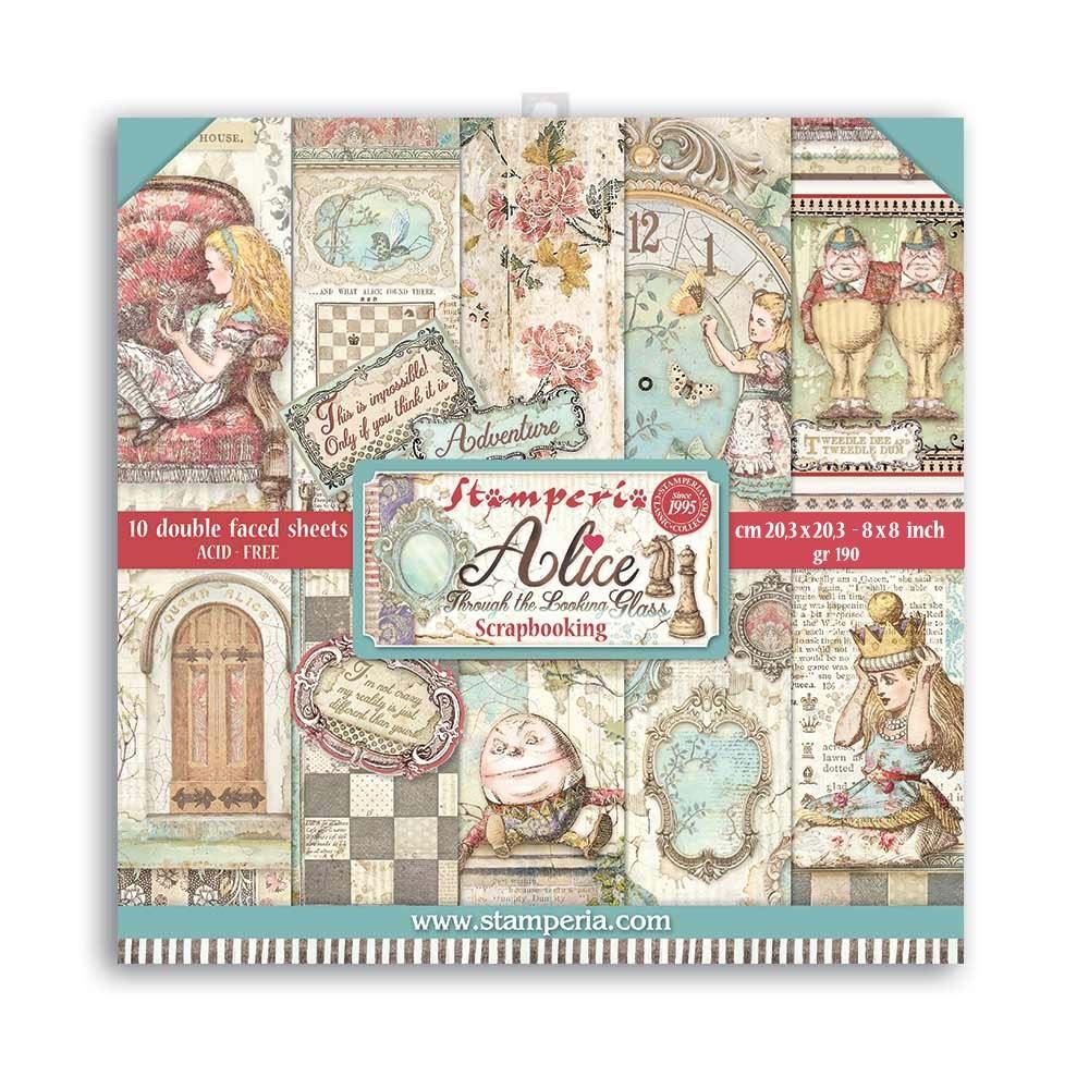 Blocco di Carte Scrap Alice through the looking glass cm 20 x 20