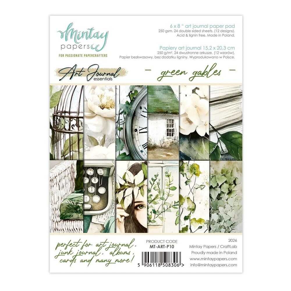 Blocco di Carte Scrap Art Journal Green Gables cm 15 x 20