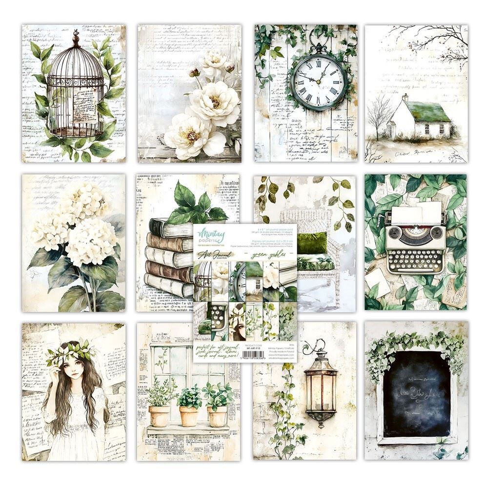 Blocco di Carte Scrap Art Journal Green Gables cm 15 x 20