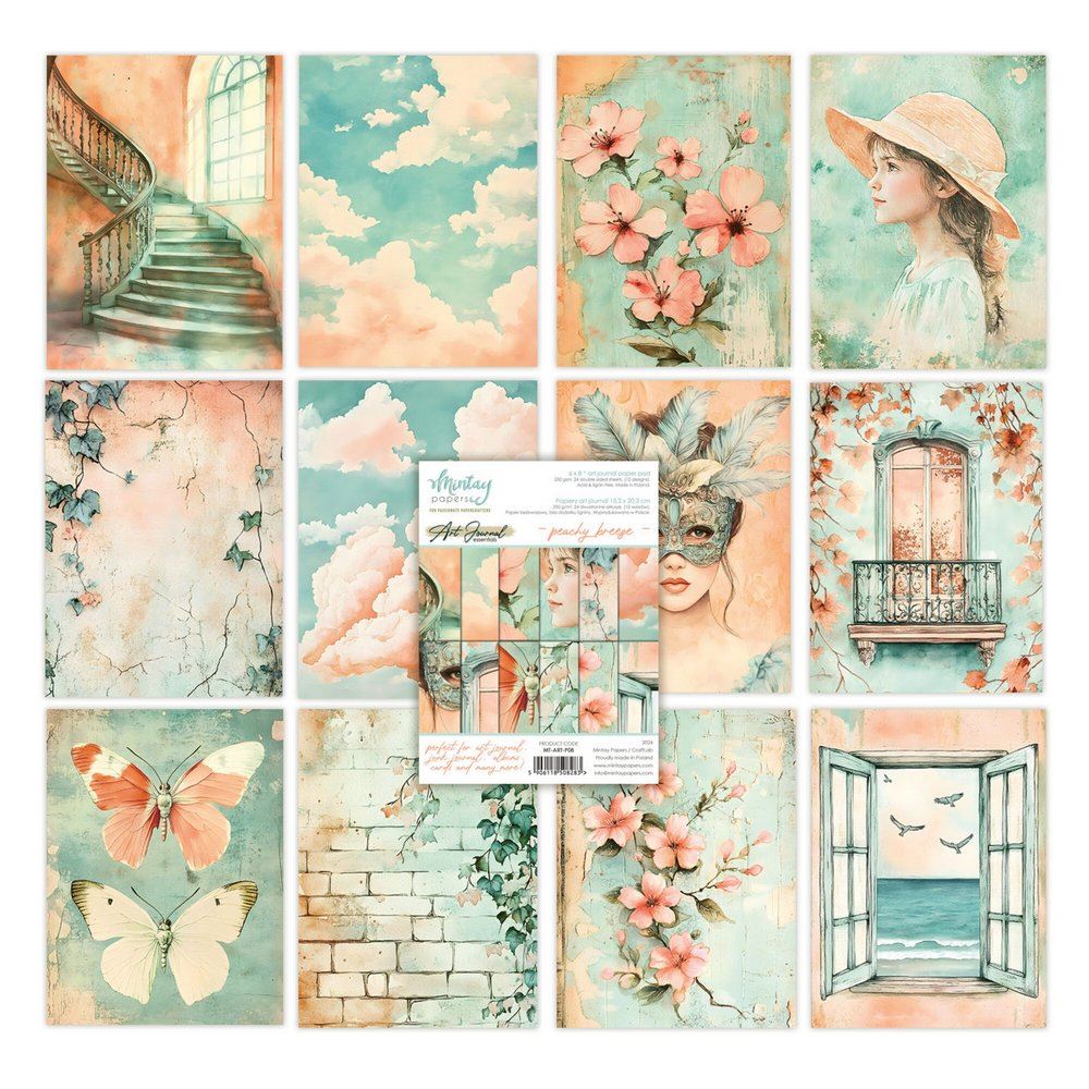Blocco di Carte Scrap Art Journal Peachy Breeze cm 15 x 20