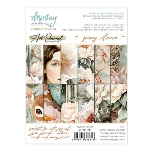 Blocco di Carte Scrap Art Journal Peony Silence cm 15 x 20