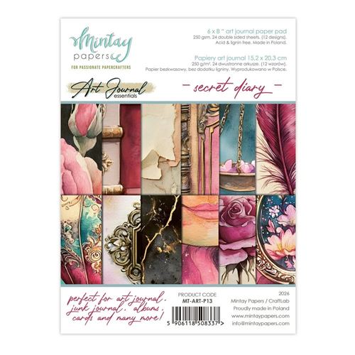 Blocco di Carte Scrap Art Journal Secret Diary cm 15 x 20