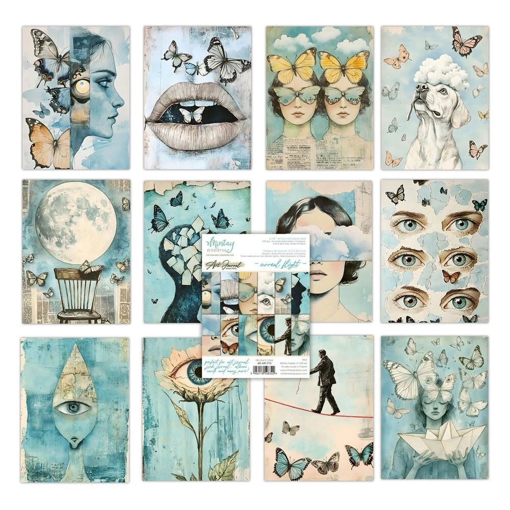 Blocco di Carte Scrap Art Journal Surreal Flight cm 15 x 20