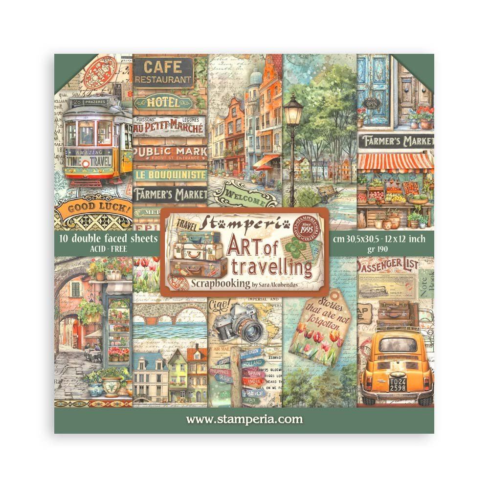 Blocco di Carte Scrap Art of Travelling cm 30 X 30