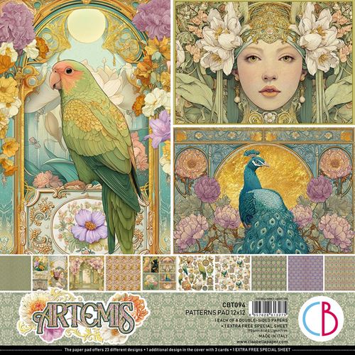 Blocco di Carte Scrap Artemis Patterns Pad cm 30 x 30