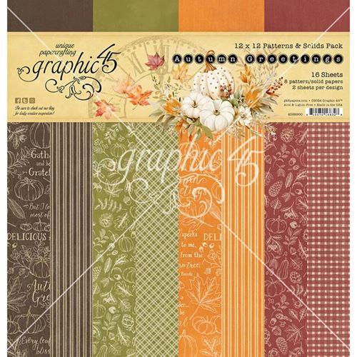 Blocco di Carte Scrap Autumn Greetings Pattern cm 30 x 30