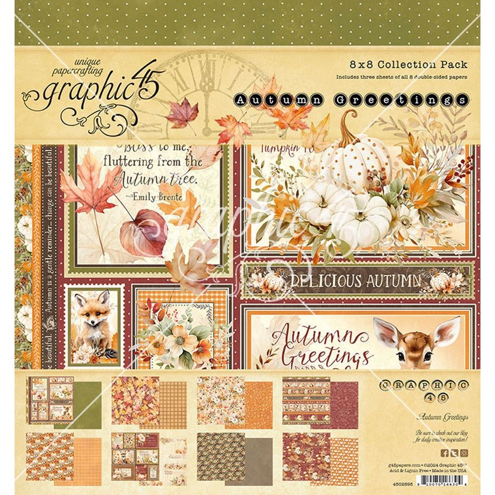 Blocco di Carte Scrap Autumn Greetings cm 20 X 20