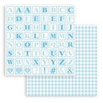 Blocco di Carte Scrap Backgrounds Baby Dream Blue cm 20 x 20