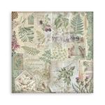 Blocco di Carte Scrap Backgrounds Herbarium Silvae cm 20 X 20
