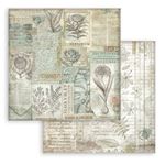 Blocco di Carte Scrap Backgrounds Herbarium Silvae cm 30 X 30